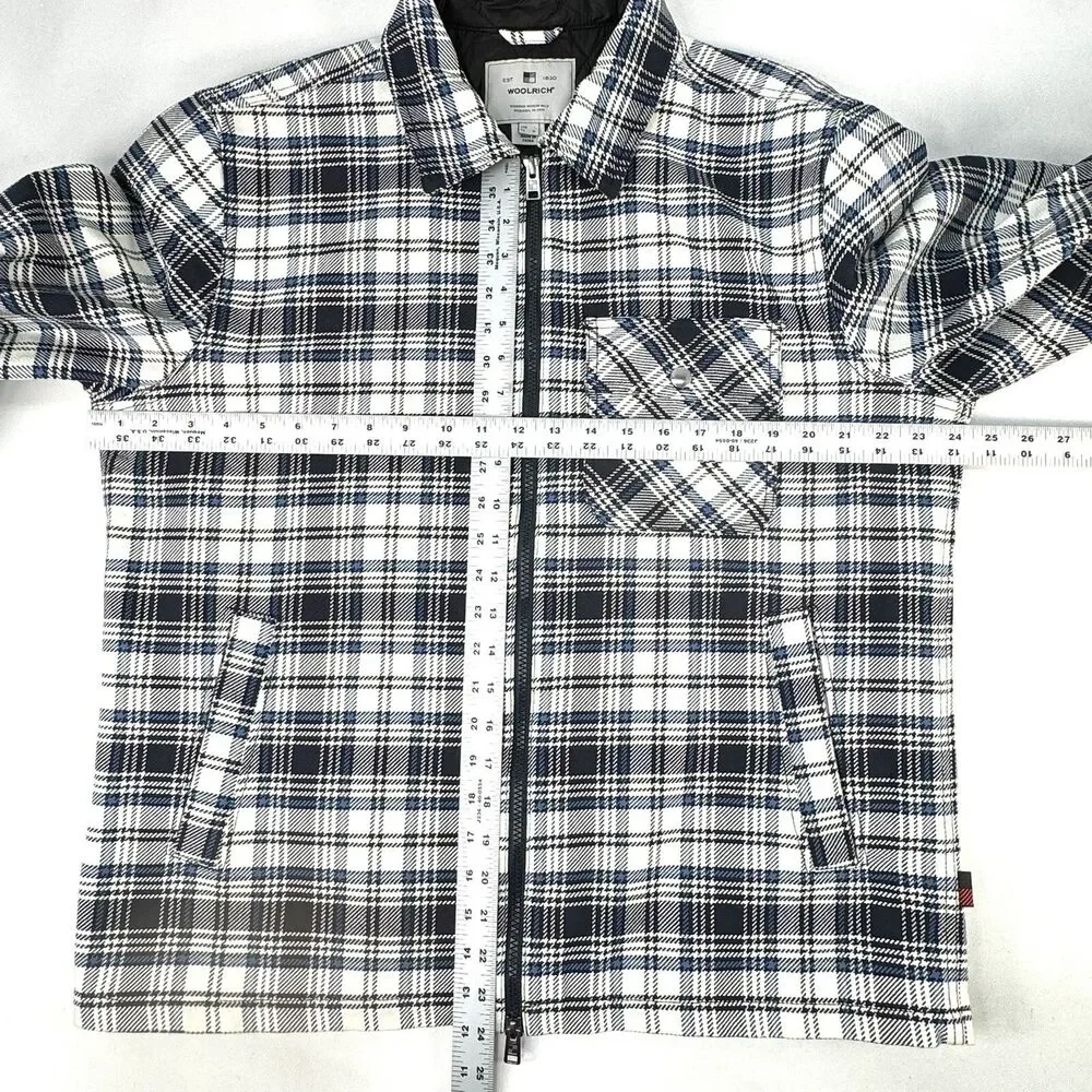 Woolrich The Timber Padded Overshirt Plaid Full Zip Jacket Shacket Mens Large